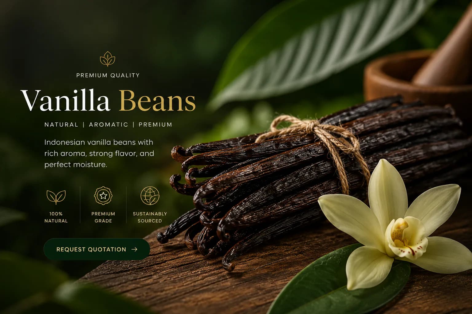 Premium Indonesian vanilla beans for export